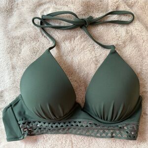 NWOT Shade & Shore Bikini Top Olive Green Size 34B